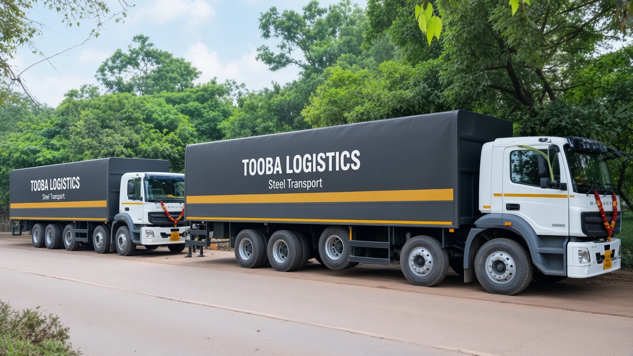 Tooba Logistics steel transport trucks